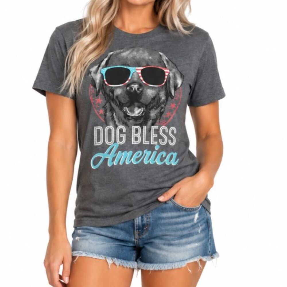 Dog Bless America Men’s Graphic T-Shirt | Size Large